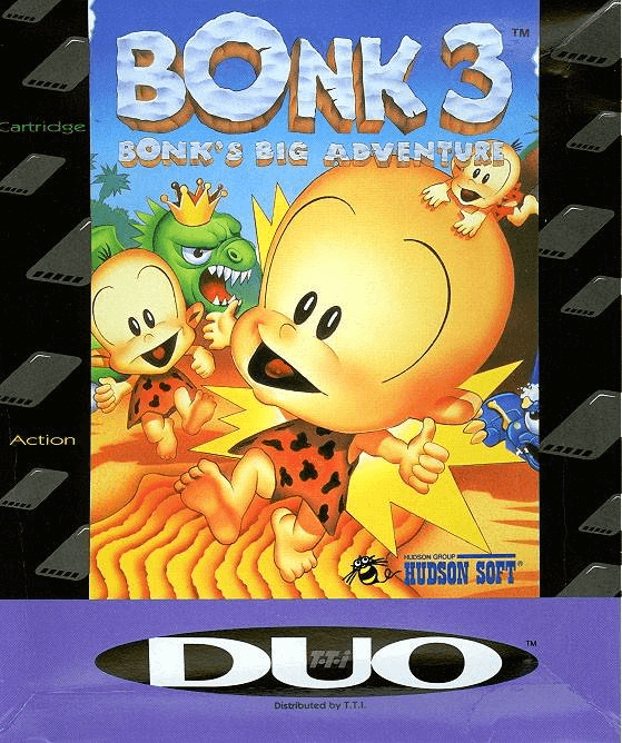 Bonk's Adventure box art for TurboGrafx-16